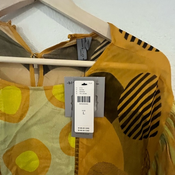 Anthropologie Yellow and Gold Patterned Blouse - Picture 5 of 9